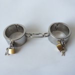 Sex products stainless steel handcuffs for sex slave BDSM bondage restraints adult sex games for couples handcuffs with lock