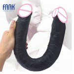 FAAK 18.1 inch long dildo double glans penis realistic dick sex toys for women lesbian Vagina & Anal Double Stimulation sex shop