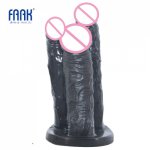 Faak, FAAK Three dildos together penis realistic big dick anal plug vagina stimulate anus massage lesbian flirt sex toys for woman
