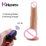 Hismith, HISMITH Vibrating Dildo G-Spot Massager with 17 Modes Rechargeable Remote Control Waterproof Vibrator Suction Cup For beginners
