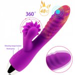 Oral Sex Tongue Licking Rotation Dildo Vibrator Heating G Spot Clitoris Stimulator AV Massager Sex Toys for Women