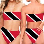 Ins, INSTANTARTS 2019 Caribbean Trinidad and Tobago Flag Printed Bandeau Bikini Set Woman Sexy Bathing Beachwear Summer Swimming Suit