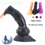 FAAK Animal dog dildo wolf penis women masturbate lesbian adult sex toys anal dildo gay dick no suction erotic product sex shop