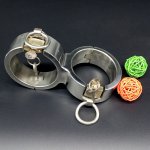 Stainless Steel Handcuffs For Sex Lock Bdsm Restraints Tools Metal Handcuffs Slave Fetish Sex Toys For Couples Bdsm Slave Toys.