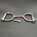 Adjustable Stainless Steel Wrist Handcuffs Fetter Ankle Cuffs Anklet Shackles Chain Adult Bondage Restraints BDSM Sex Toy  510