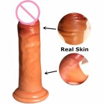 Silicone Realistic Penis Dildo with Real Foreskin Sex Penis Suction Cup Dildos for Women Masturbation Lesbian Sex Toys