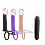 Silicone Simulation Dildos Couple Sex Game Vibrating Dildo Penis Silicone Sleeve Pull Bead Anal plug Sex Toys For Women And Men.