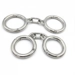 Latest Stainless Steel Wrist Restraint Handcuffs Wit Chain Spanner Open Manacle Adult Bondage Slave BDSM Sex Toy For Male Female