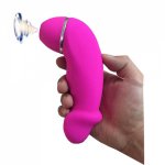 Female Masturbator 2 In 1 Clitoris Stimulator Vibrator Nipple Sucker for Woman Sex Blowjob Realistic Dildo Shape Vibrator