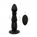 10 Speeds Wireless Remote Control Anal Plug Vibrator with Strong Sucker Curved Bead USB charged UnisexAnal vagina glans Sex Shop