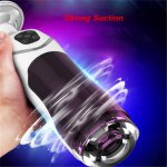Rotation Telescopic Male Masturbator intelligent voice aircraft cup automatic 10 frequency Vibrator vagina real pussy sex toy