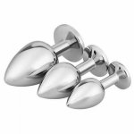 Ins, 3pcs Woman Vaginal Erotic Massager Stainless Steel Butt Plug Vibrator Sex Products Anal Plug Dildo Beads Sex Toy Vagina Insert