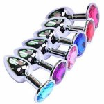 Small Size Butt Plug Stainless Steel Metal Crystal Anal  Plug Beads Jewelled Anal Dildo Sex Toys Adult Product for Couple Lovers