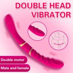 Double Head AV Vibrator 12 Frequency Magic Wand Massager G-Spot Clitoris Stimulator Vagina Sex Toy For Women Lesbian Masturbator