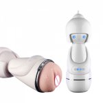 Electric Male Masturbator Cup Sucking Vibration USB charging Smart robot Vagina Real Pussy bluetooth human Voice Sex Toy for Men