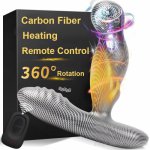 New 360 Degree Rotation Prostata Massage Heating Butt Plug Vibrator, Carbon Fiber Line Anal Plug Prostate Massager Anal Sex Toys