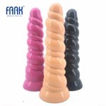 Big Silicone Anal Plug Spiral Long Butt Plug Anus Insert Stuffed Anal Dildo with Suction Cup Sex Toys Couples Masturbate Dildo