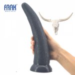 Curved Big Long Anal Dildo Ox Horn Design Soft Silicone Penis Rough Surface Anal Plug Suction G Spot Stimulate Pussy Sex Toys