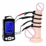 IKOKY Therapy Massager Penis Ring Electric Shock Electric Shock Cock Ring Electro Stimulation Silicone Medical Sex Toys for Men