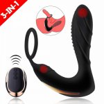 HIMALL Silicone Male Prostate Massager Anal Vibrator 10 Speed Sex Toys For Men Wireless Remote Control Butt Plug With Ring