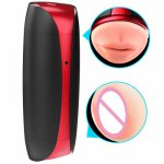 Male Masturbator Sex Toys Pussy Mouth Deep Throat Real Vagina Double Hole 4D Silicone Soft Masturbation Cup for Adult Man