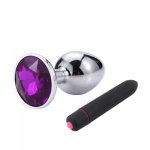 Bosly Stainless Steel Butt Plug Metal Anal Plug Beads and Mini Bullet Vibrator Adult Sex Toys For Men Woman Gay
