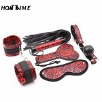 Sex Bondage 5 Pieces/set Fetish Whip Handcuffs Erotic Sex Toys Adult Games for Couples