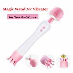Adult Sex Toy  Silicone Wand Vibrator For Women 12 Speeds Magic AV Vibrating Dildo Clitoris Nipple Stimulator Orgasm Masturbator
