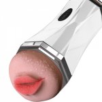 Silicone Oral Vagina Real Pussy Vibrator Sex Toys for Men Voice Aircraft Cup Masturbation Male Blowjob Pussy Sucking Sex Machine