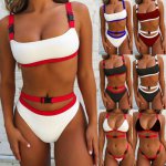 New 2020 Summer Women Sexy Bordered Bandage Bikini Push-up Padded Bra Swimsuit Bathing Suit Swimwear Swimming Suit