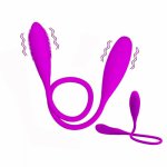 Dual Vibrating Silicone Anal Plug Vibrators Sex Toys for Lesbian Couples G spot Massage Clitoris Stimulator Anal Dildo Vibrator