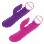 2-in-1 G Spot Clit Vibrator Silicone Dildo Vibrator 12 Suction Sex Toy Rabbit Vibrator Vagina Clitoris Clitoral Vibrator