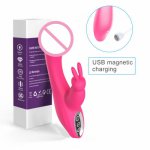 Multispeed Vibrator G Spot Dildo Rabbit Female Adult Sex Toy for Women Waterproof Massager 20.6x4cm