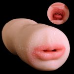 3D Realistic Oral Sex Mouth Tongue Teeth Deep Throat Blowjob Stroker Oral Sucking Cup Pussy Vagina Sex Toys for Men Masturbator