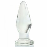 Super big huge transparent glass anal plug dildo g spot butt plug anal dilator expander adult sex toys for woman erotic anus