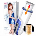 New Piston Retractable Male Masturbator,Automatic Blowjob Heating Voice Thrusting Aircraftcup Real Pussy Penis Pump Adult Sextoy