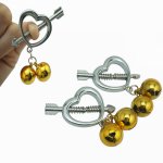 New female Stainless Steel torture play Clamp bell ring metal Nipple clips breast BDSM Bondage Restraint Fetish vibrator sex toy