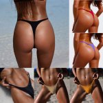 Hot Multi Summer Sexy Women Ladies V Thong Cheeky Ruched Bikini Bottom Swimwear Beachwear