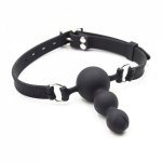 Manyjoy Silicone Mouth Gag Bead Adjustable Leather Strap Adult Games Bdsm Slave Fetish Sex Toys For Couples Dildo Anal Plug