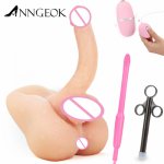 Real Pussy Vagina Female Masturbator ANNGEOK Realistic Dildos for Women  Dildo + Anal Sex Toy Flexible Love Doll