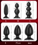 Black Silicone Big Butt Plug 6 Sizes Smooth Soft Huge Anal Plug Adult Erotic Toys Gay Adult Sex Toys for Men Woman Sex Products