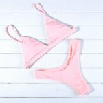 New 2018 Bikinis Sexy Women Bikini Set Red Yellow Pink Swimsuit Maillot De Bain Swimwear Triangle Bathing Suit Beachwear Biquni