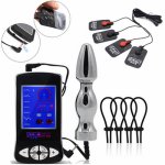 Electric Shock Toys with Anal Vagianl Plug 4 Penis Rings and Pad Massager Medical Themed Masturbation Toys for Couples I9-1-203