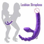 Strapon Dildo Vibrator for Couples Erotic Intimate Goods Double Penetration 10 Speed Anal Vibrator Sex Toys for Women