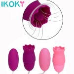 Ikoky, IKOKY 11 Mode Tongue Vibrators G-spot Vibrator Oral Clitoris Stimulator Female Masturbation Sex Toys USB Charge