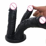 Three Head Various Size Dildo Dick Device With Simulated Penile Sucker 3-Ended Dildo Sex Toy Realistic Penis Big Suction Cup