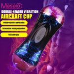 Meselo Dual Channel Male Masturbator Mouth Realistic Vagina  Electric Vibrations Pussy Sex Toys For Men Erotic Product