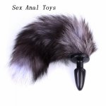 Silicone Fetish Chastity Sex Anal Plug Tail Role Play Cat Tail Cosplay Butt Plug Fox Tail Sex Machine Adult Sex Toys For Couples