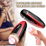 New product Healthy Dildos Male Masturbation Realistic Voice Suction Soft Aircraft Cup Electric Hands-Free  Free Shipping H3