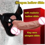 Soft Strap On Hollow Dildo For Men Gay Realistic Penis Sleeve Strapon Dildo Panties Suction Cup Dildos For Women Lesbian sex toy